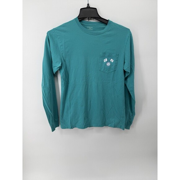 Southern Tide Tops - Southern Tide Women’s Turquoise Long Sleeve Graphic Shirt Size Small Cotton